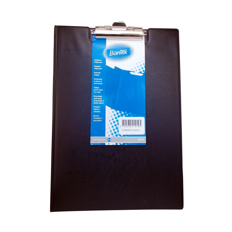 porta-block-bantex-negro TABLA RIGIDA OFICIO C/APRIETA PAPEL - PORTA BLOCK - Imagen 1