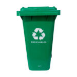 CESTO CONTENEDOR ROYCO C/RUEDAS 120 L - VERDE - P/RECICLABLES