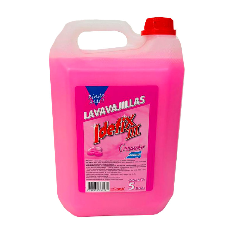 lavavajillas-idefix-3-cremoso LAVAVAJILLAS/DETERGENTE PARA COCINAS IDEFIX X 5L CONCENTRADO - ROSA CREMOSO - Imagen 1
