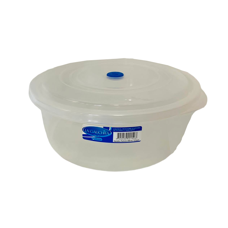 tupper-la-gauchita-redondo CONTENEDOR HERMÉTICO REDONDO LA GAUCHITA 2850 ML - Imagen 1