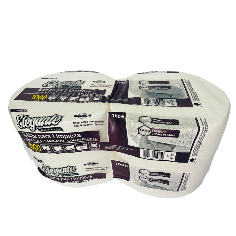 bobina elegante ELEGANTE BOBINA INDUSTRIAL BLANCA DOBLE HOJA 19.5X1000X2 (1005) - Imagen 1