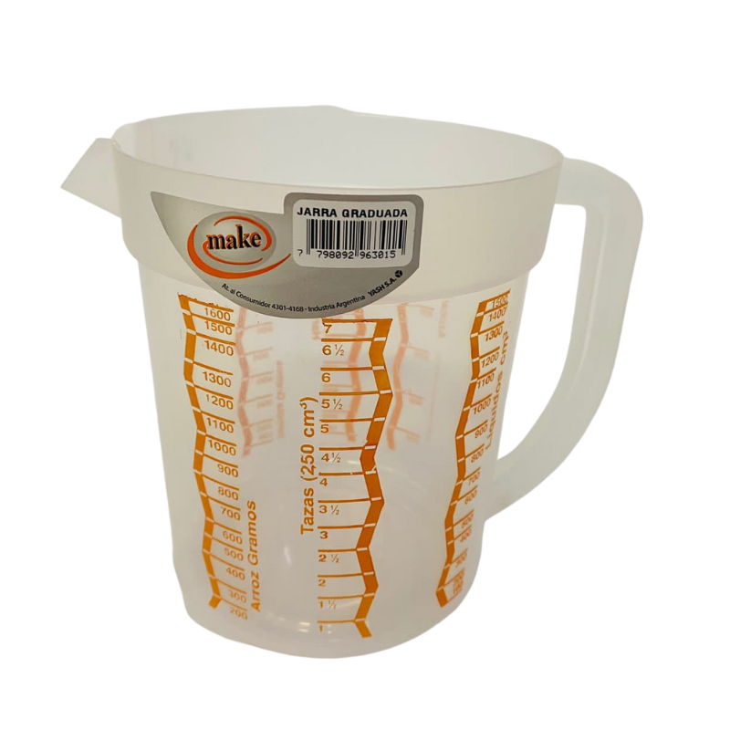 jarra-graduadora-make JARRA PLÁSTICA GRADUADA 1.5 LT MAKE - Imagen 1