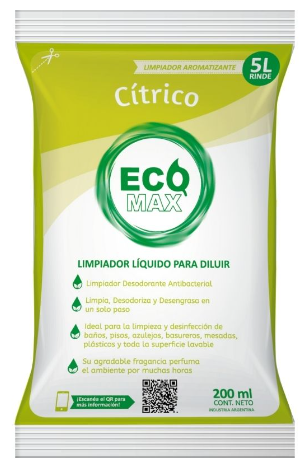 SOBRE ECOMAX CITRICO LIMPIADOR PARA PISOS CITRICO EN SOBRE ECOMAX SOBRE - 200 ML - - Imagen 1